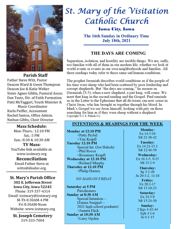 Bulletins and Schedules - St. Mary of the Visitation Catholic Church