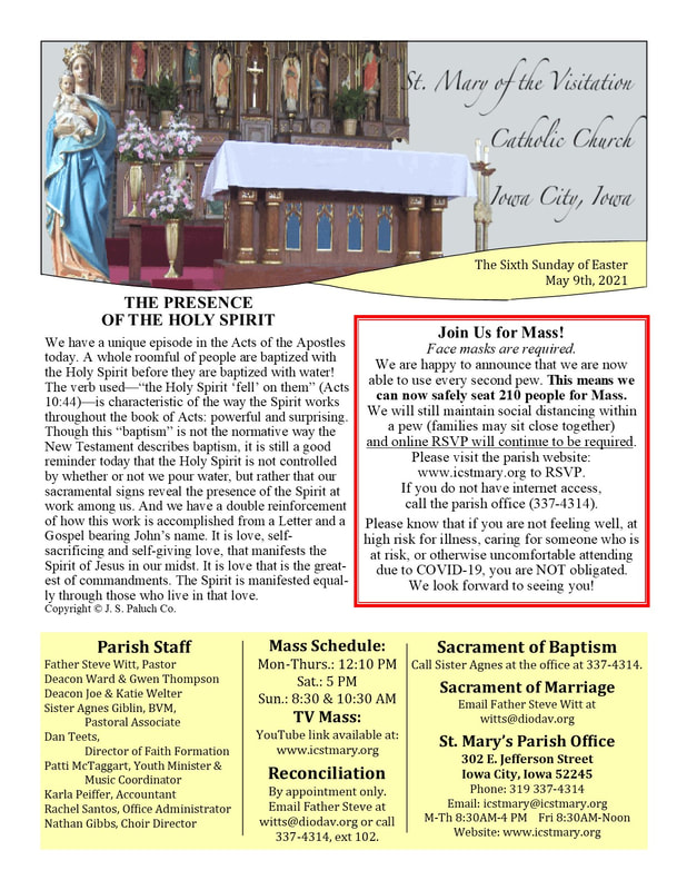 Bulletins And Schedules - St. Mary Of The Visitation Catholic Church